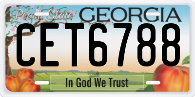 GA license plate CET6788