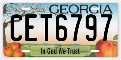 GA license plate CET6797