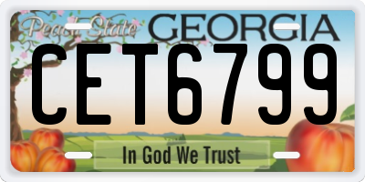 GA license plate CET6799