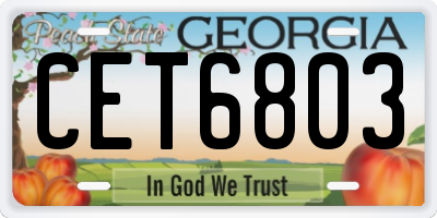GA license plate CET6803