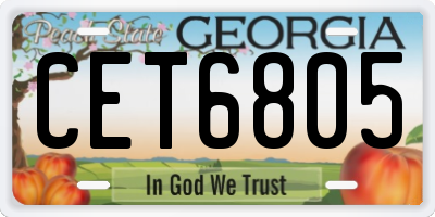 GA license plate CET6805
