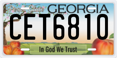GA license plate CET6810