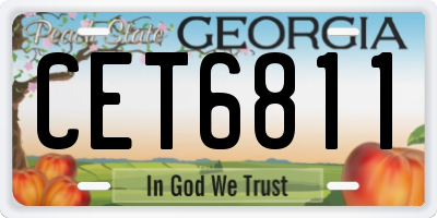 GA license plate CET6811