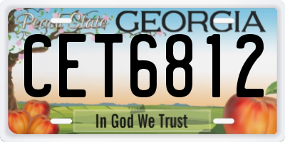 GA license plate CET6812
