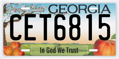 GA license plate CET6815