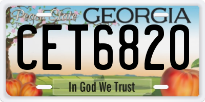 GA license plate CET6820