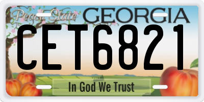 GA license plate CET6821