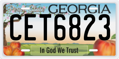 GA license plate CET6823