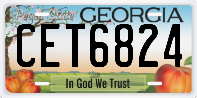 GA license plate CET6824