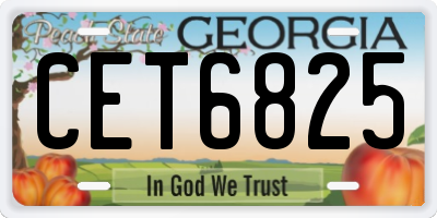 GA license plate CET6825