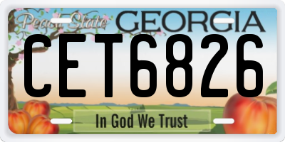 GA license plate CET6826