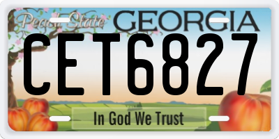 GA license plate CET6827