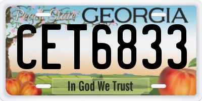 GA license plate CET6833