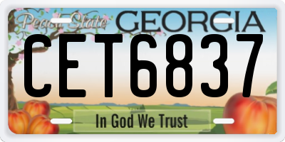 GA license plate CET6837