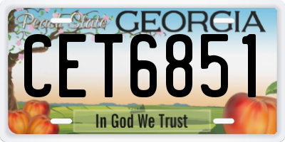 GA license plate CET6851