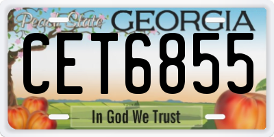 GA license plate CET6855