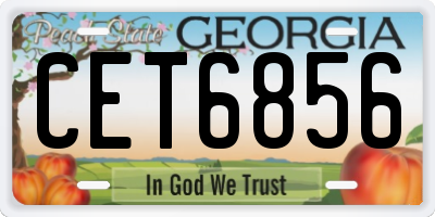 GA license plate CET6856