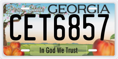 GA license plate CET6857