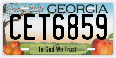 GA license plate CET6859