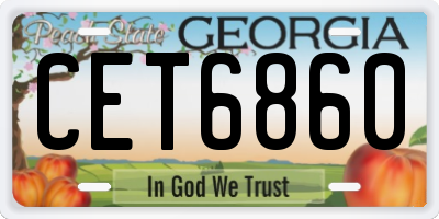 GA license plate CET6860