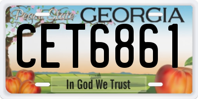 GA license plate CET6861