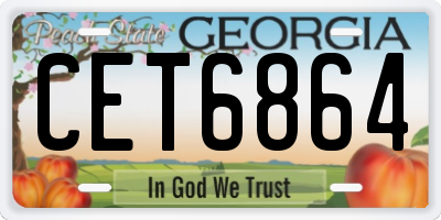 GA license plate CET6864