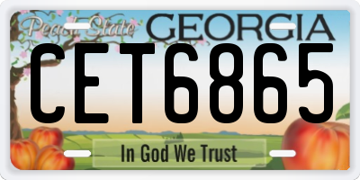 GA license plate CET6865