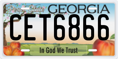 GA license plate CET6866