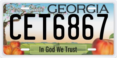 GA license plate CET6867