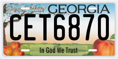 GA license plate CET6870