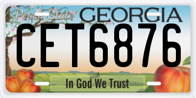 GA license plate CET6876