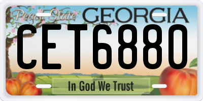 GA license plate CET6880