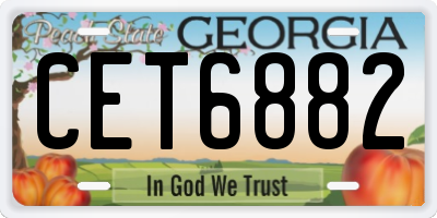 GA license plate CET6882