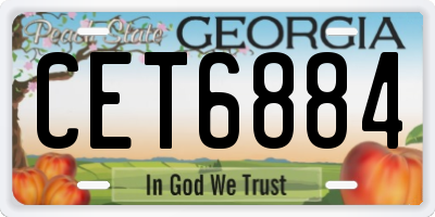 GA license plate CET6884