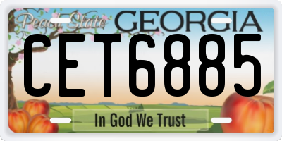 GA license plate CET6885