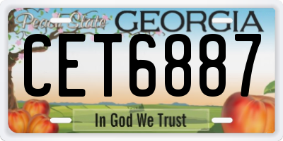 GA license plate CET6887
