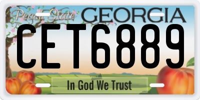 GA license plate CET6889
