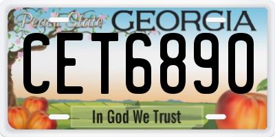 GA license plate CET6890