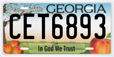 GA license plate CET6893