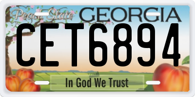 GA license plate CET6894