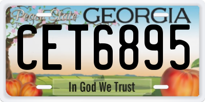 GA license plate CET6895
