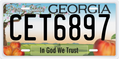 GA license plate CET6897
