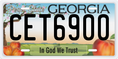 GA license plate CET6900