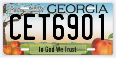 GA license plate CET6901