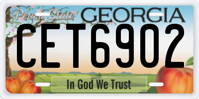 GA license plate CET6902