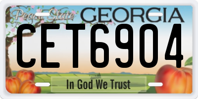 GA license plate CET6904