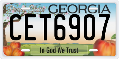 GA license plate CET6907