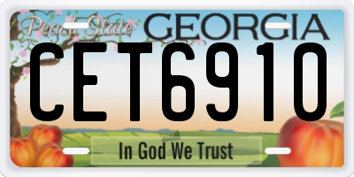 GA license plate CET6910