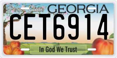 GA license plate CET6914