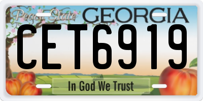 GA license plate CET6919